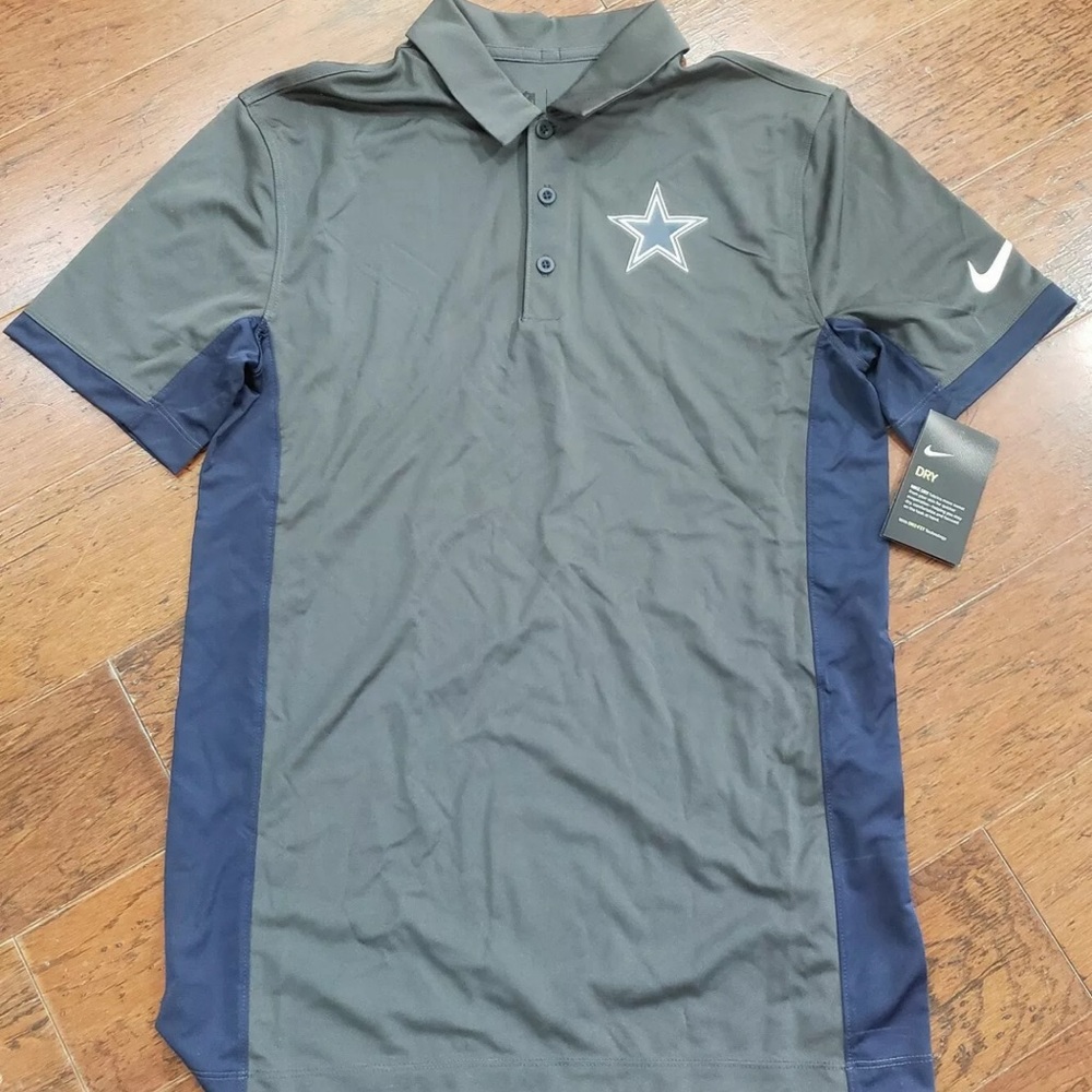 Nike Dallas Cowboy Dry Fit Men’s Small Polo Team Apparel Gray NWT